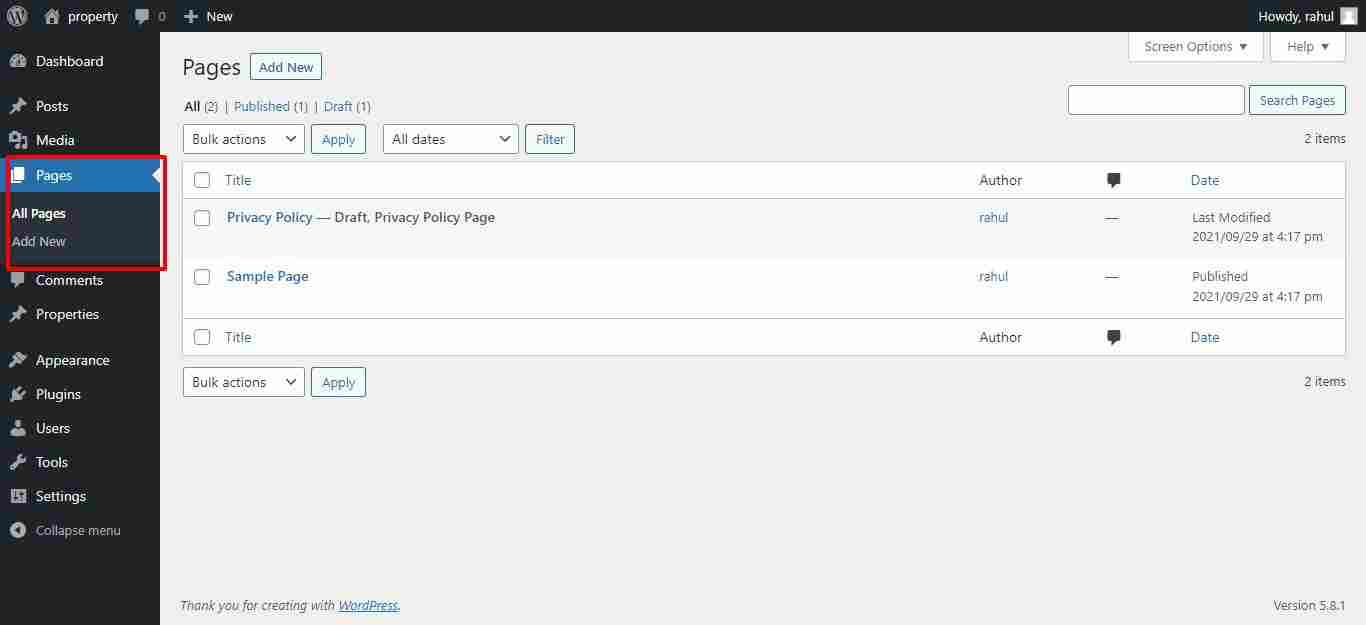 WordPress admin panel introduction in Hindi