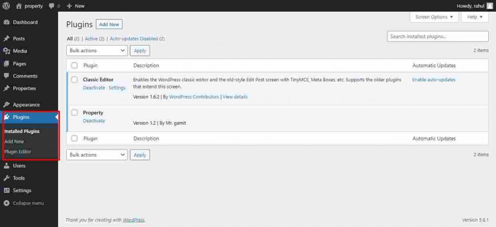 WordPress admin panel introduction in Hindi